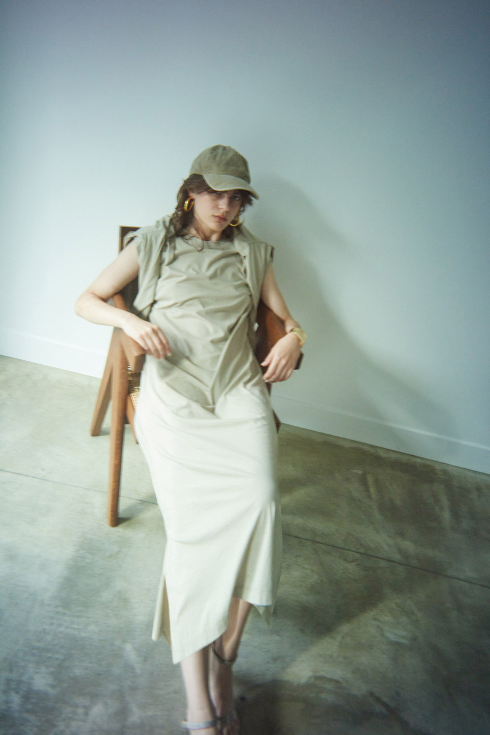 marmors コットンサテンミリタリージャケット M 36 オリーブグリーン